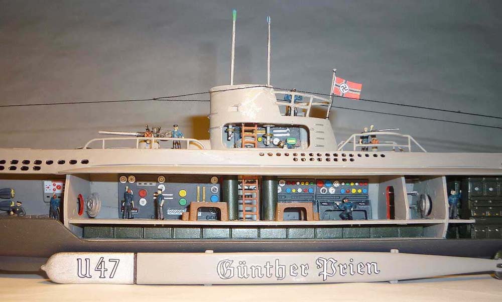 U47 Günther Prien プラモデル 1/144 U-47 Gunther Prien with interior detail and custom lighting, 1/125